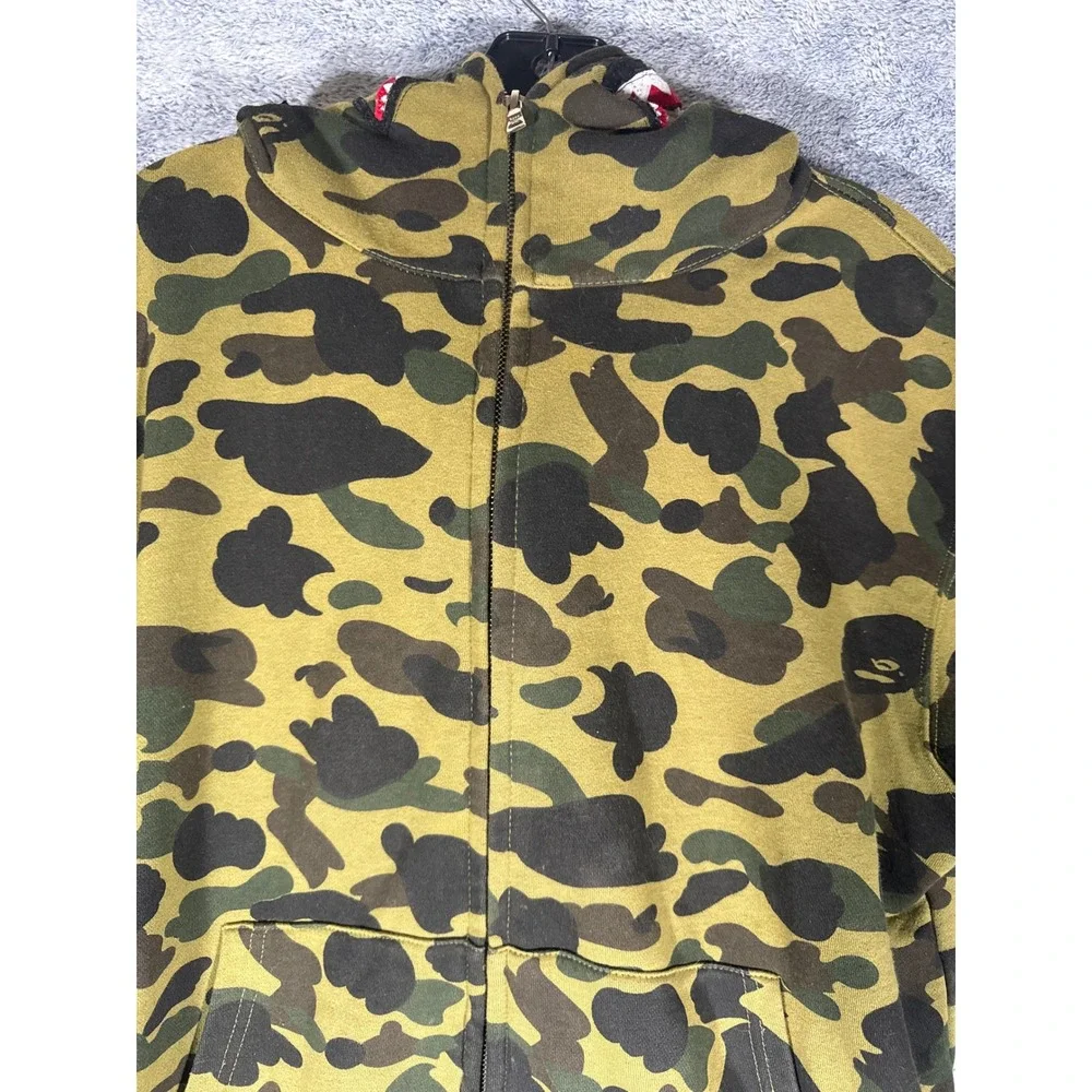 A Bathing Ape BAPE 1st Camo Shark Full Zip Hoodie Green XL Streetwear - Picture 2 of 16